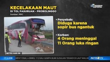 Kecelakaan Maut di Tol Pasuruan Disebabkan Sopir Bus Mengantuk