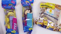 Despicable Me Pez Candy Dispensers and Minion Blind Bags Unwrapping-