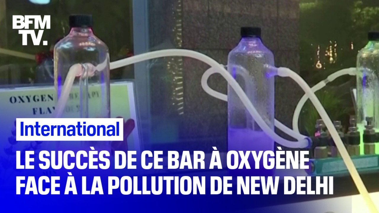 Avec des taux de pollution 27 fois plus élevés que la moyenne recommandée, ce bar à oxygène connait un certain succès à New Delhi