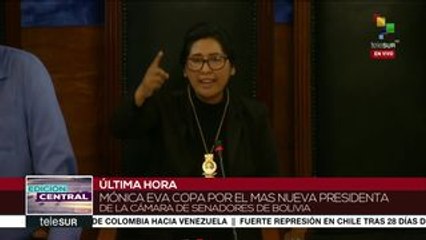 Bolivia:Mónica Eva Copa, del MAS, es juramentada presidenta del Senado
