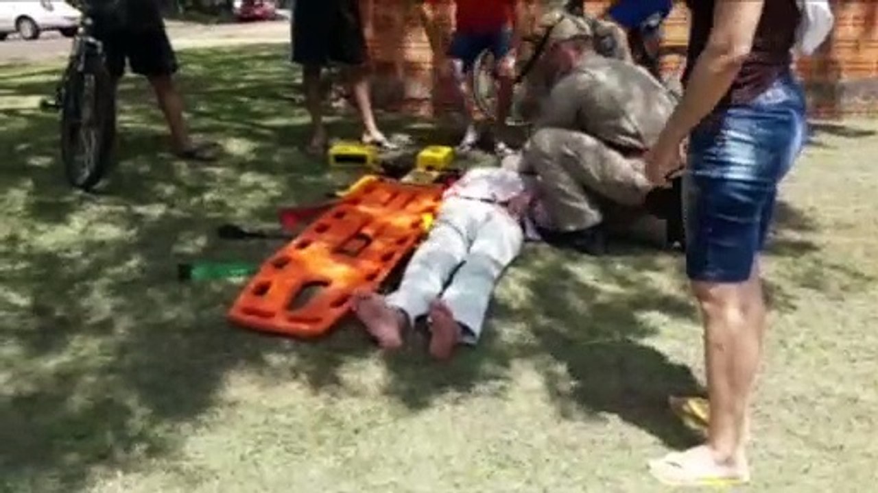 Homem de 49 anos sofre queda e fica ferido no Bairro Santos Dumont