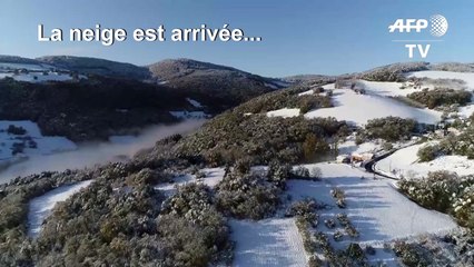 Regardez ces paysages enneigés des Monts du Lyonnais...