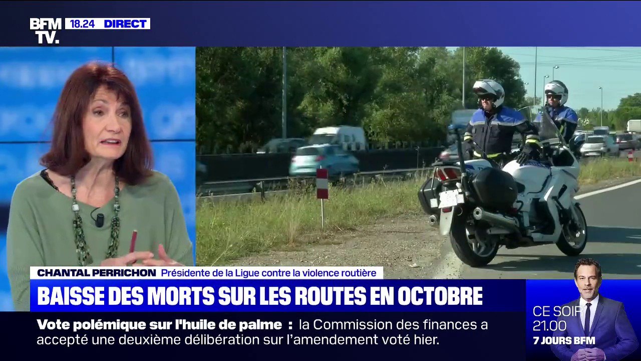Baisse de 8% du nombre de morts sur les routes: "Ce mois d'octobre est le meilleur enregistré depuis la création des statistiques, dans les années 1950" (Chantal Perrichon)