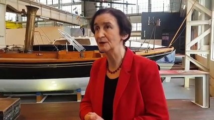 Shadow defence minister Nia Griffith at Portsmouth Dockyard