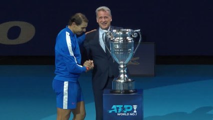 Emotional Nadal thanks family at world number one presentation