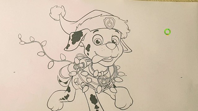 Colouring Marshall in Christmas Lights l Paw Patrol l Christmas Coloring Pages l Kids Educational l Rainbow Art l
