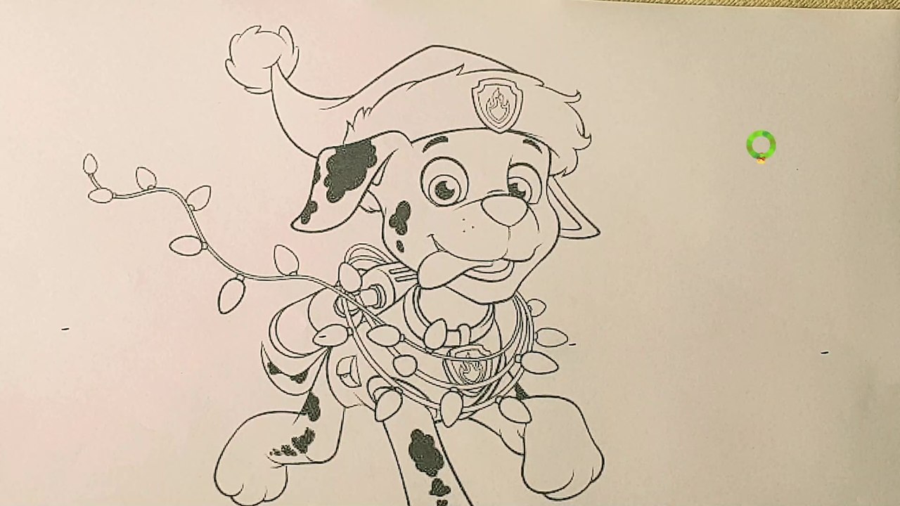 Colouring Marshall in Christmas Lights l Paw Patrol l Christmas Coloring Pages l Kids Educational l Rainbow Art l