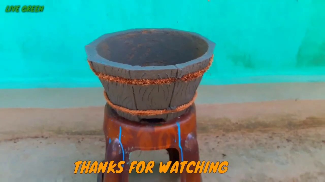 Homemade cement flower pots |  How to make cement flower pots