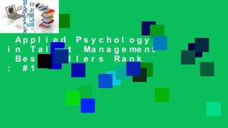 Applied Psychology in Talent Management  Best Sellers Rank : #1