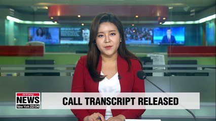 White House discloses transcript of Trump's April phone call with Ukraine's Zelensky