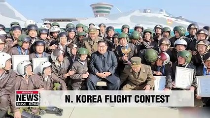 N. Korean leader Kim Jong-un attends flight contest by regime's "invincible" air force: KCNA