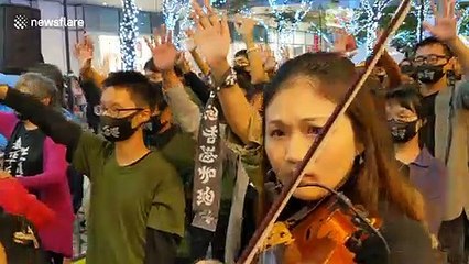 March after Taipei performance supporting Hong Kong democracy movement