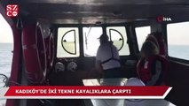 Kadıköy’de iki tekne kayalıklara çarptı