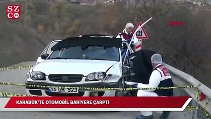 Otomobil bariyere çarptı