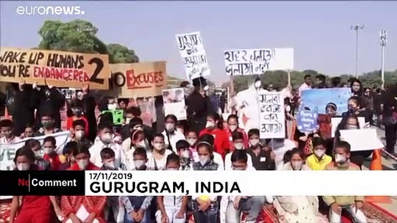 Protest gegen verpestete luft in indien