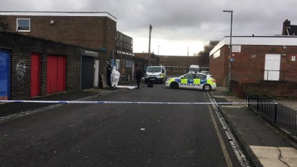 Police at the scene at the rear of Catcote Road shops in November, 2019