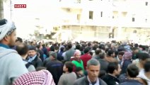 El Bab'da halk, PKK/YPG'nin terör saldırısını protesto ediyor