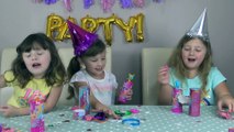 Sophia, Isabella e Alice - Festa divertida com festa pop Infantil -  surpresa e Brinquedos