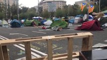 Los acampados en Barcelona siguen 