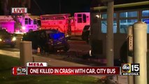 Man killed after crash with car, bus