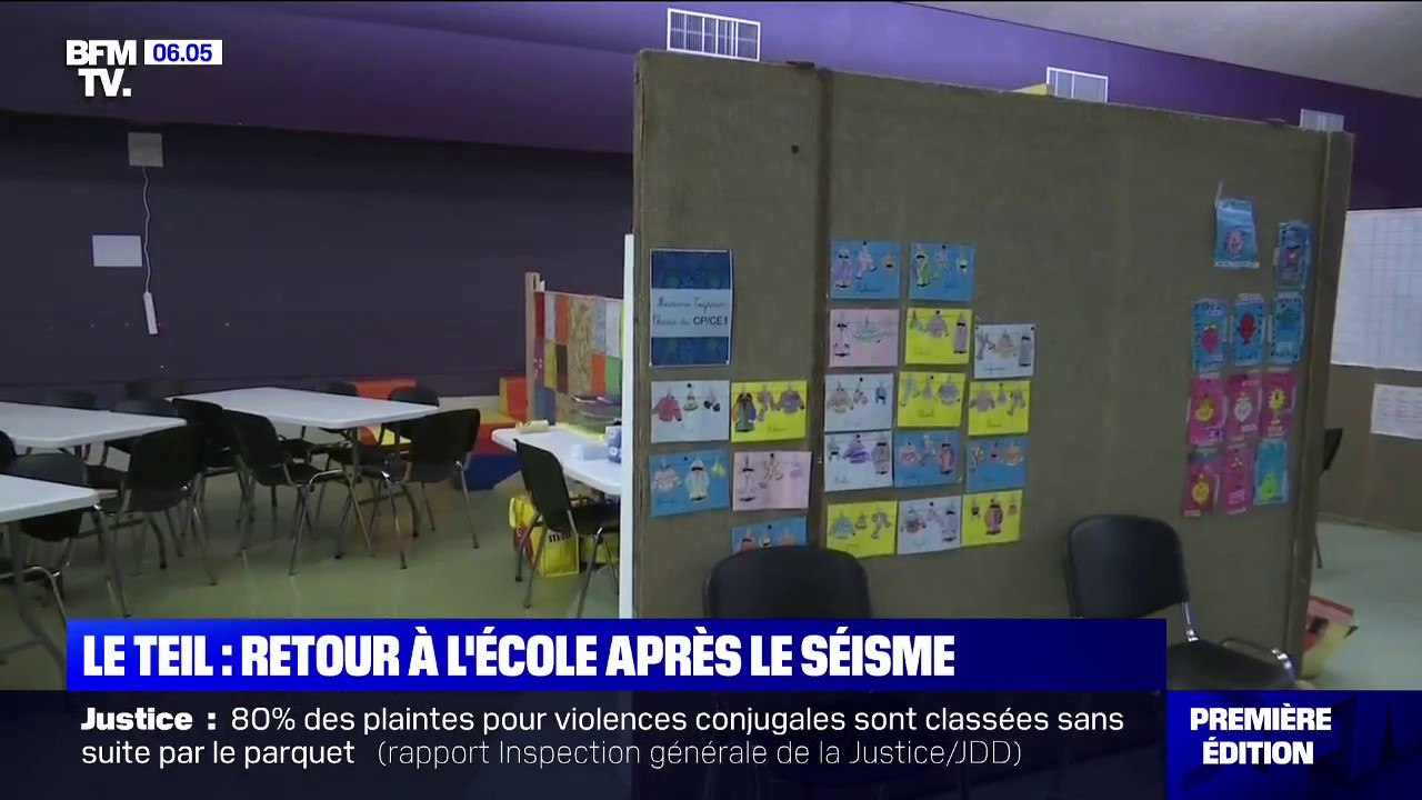Une semaine après le séisme au Teil, les salles de classe sont délocalisées dans une salle des fêtes