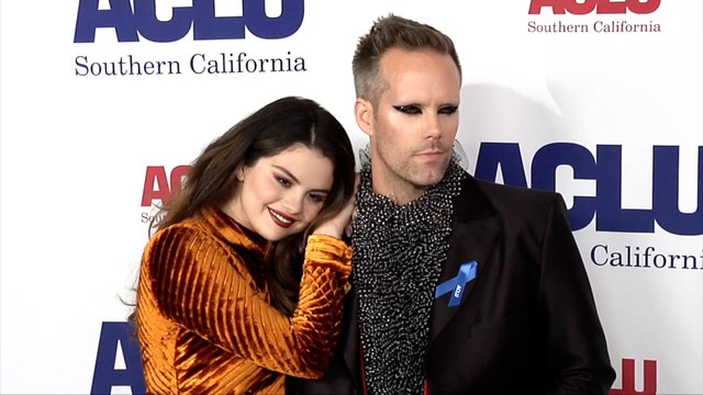 Selena Gomez, Justin Tranter 2019 ACLU Bill of Rights Dinner Red Carpet Fashion