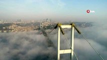 Sise teslim olan İstanbul'da masalsı manzara havadan görüntülendi