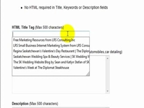 Website Tips - Adding Title Tags, Keywords, Description Tags
