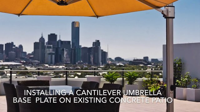How to install a Cantilever Umbrella on a concrete patio by INSTANT SHADE UMBRELLAS