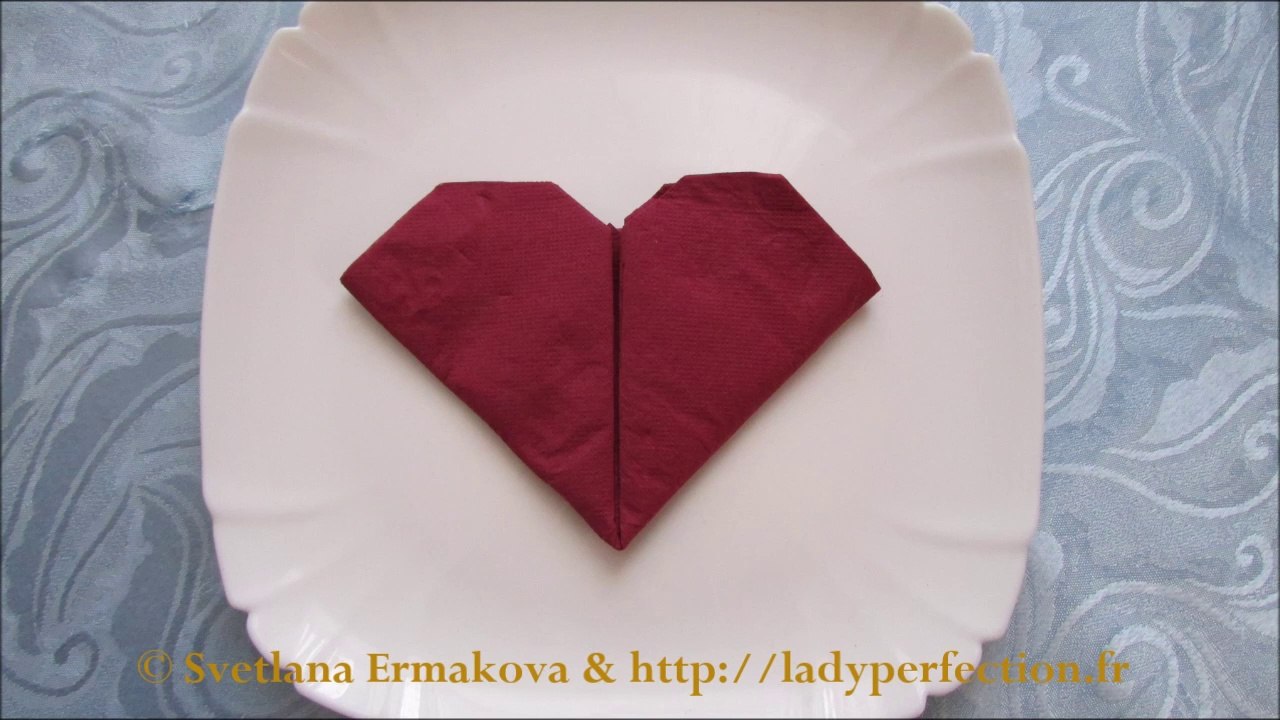 Pliage des serviettes : ❤️ Cœur