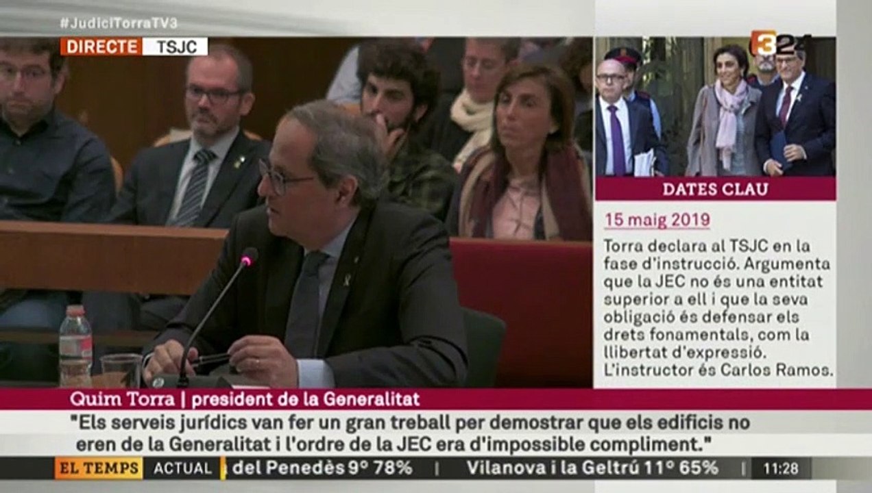 Torra afirma que va desobeir l'odre de la JEC perquè era il·legal