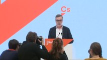 Villegas en rueda de prensa en la sede de Cs