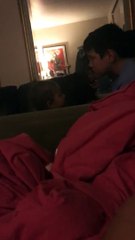 Little Sister Comforts Crying Brother