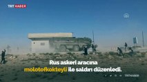 PKK/YPG yandaşları Rus askeri aracına molotofkokteyli ile saldırdı