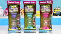 Pearlee Gumball Spiral Machines Teal, Purple, and Pink Candy Dispensers-