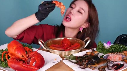 [ASMR] Live Lobster Sashimi   Eatingsound Realsound Mukbang