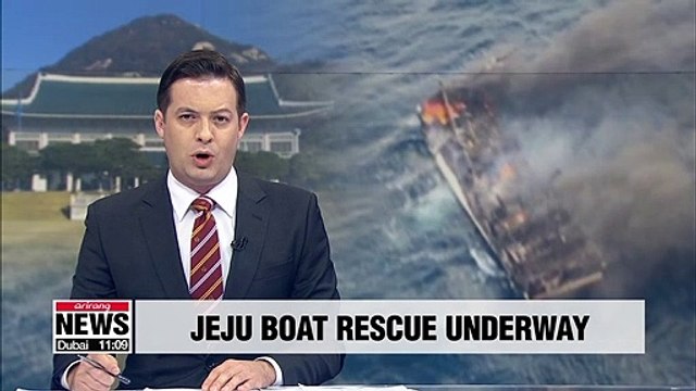 Moon orders authorities to use all possible means to rescue missing crewmen from ship that caught fire