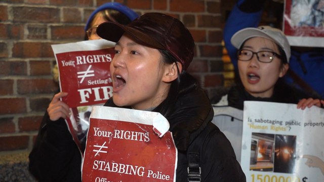 New York students square off over Hong Kong protests