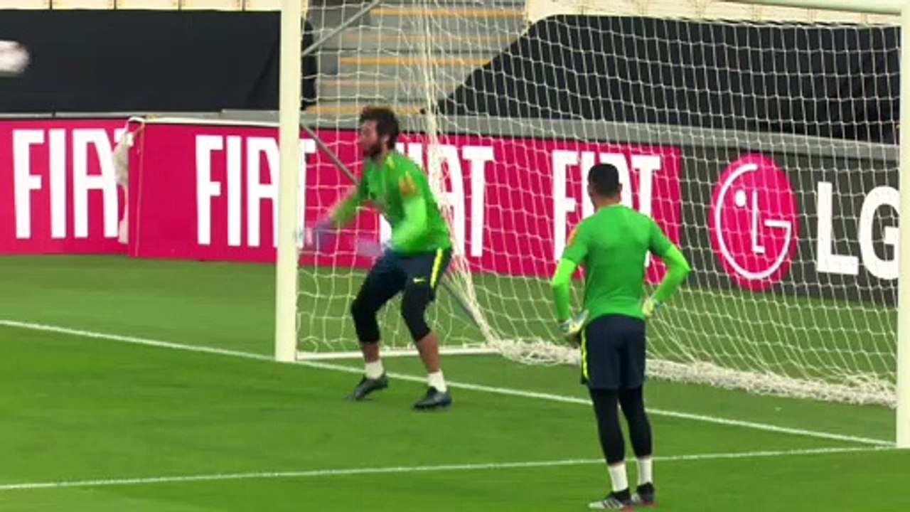 Alisson pulls off stunning save in Brazil training