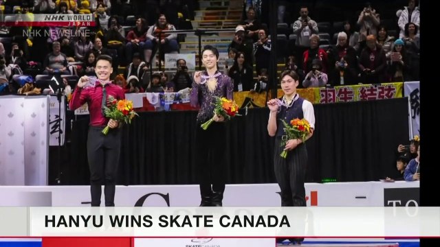 2019.10.27 - NHK NewsLine - Hanyu wins Skate Canada (NHK World TV)