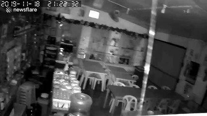 CCTV shows cafe rattling as earthquake hits the Philippines