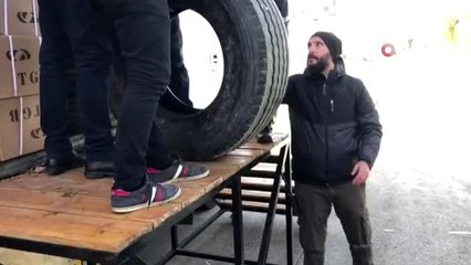 Aksaray'da 24 adet gümrük kaçağı tır lastiği ele geçirildi