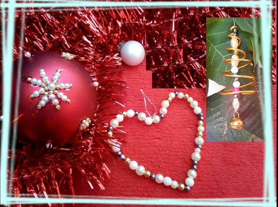 Créations de boules de Noël avec utilisation recyclage de perles