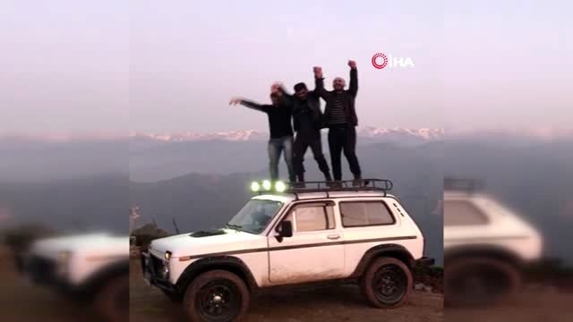 Bu dağlara ne biz ne de Lada dayanamaz dediler, jip üstünde tulum eşliğinde horon oynadılar