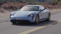 Porsche Taycan 4S in Frozen Blue Driving Video