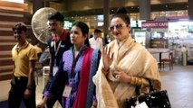 Legendary Actress Rekha Ji SPOTTED at Mumbai Airport - Biscoot Tv