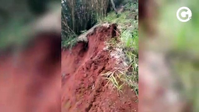 Defesa civil encontra fenda em barranco que desmorou na BR 262, em Domingos Martins