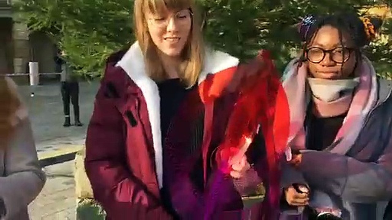 Manchester Met students decorate the Piece Hall's Christmas Tree