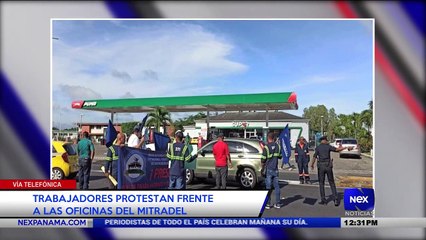 Download Video: Trabajadores protestan frente a las oficinas del Mitradel - Nex Noticias