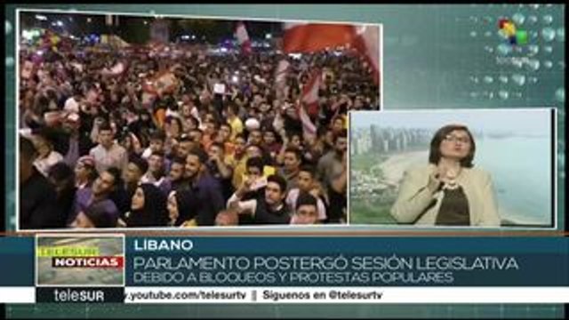teleSUR Noticias: Líbano: Crisis política - Parlamento posterga sesión